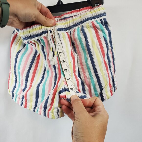 Gap Kids Girls M 8 Bermuda Stripe Shorts Elastic Waist Drawstring Pockets - Picture 8 of 9